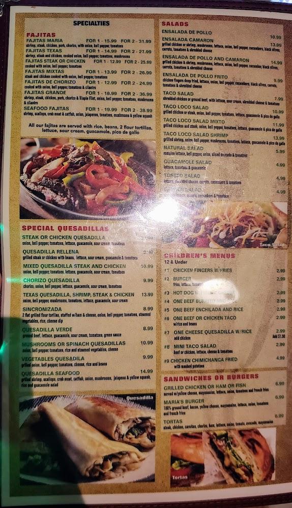 Maria's Mexican Restaurant Menu image 3